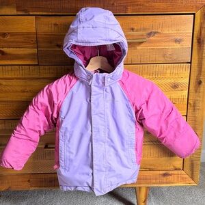 Patagonia Girl’s Pink and Lavender Hooded Ski Jacket